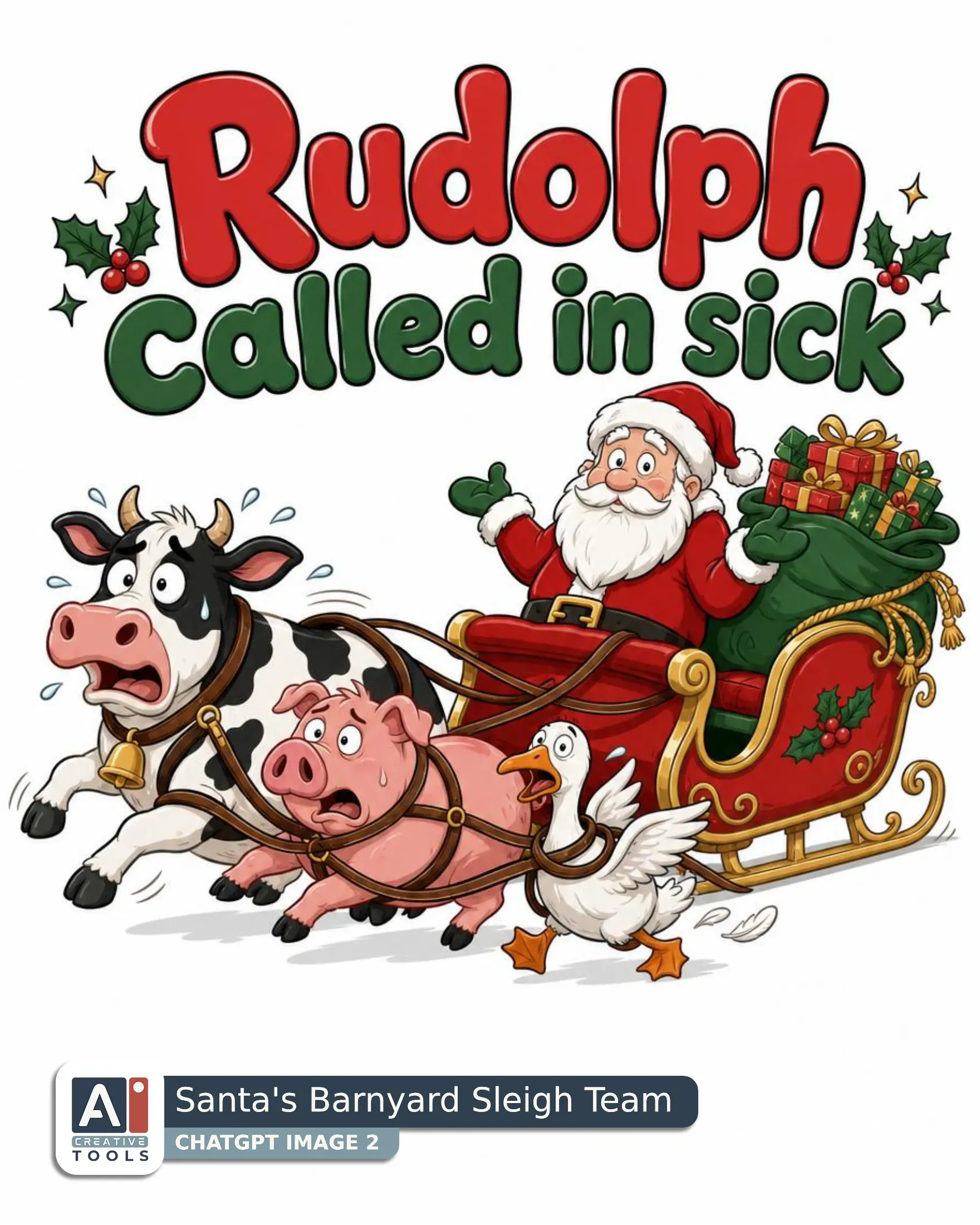 Santa's Barnyard Sleigh Team (ChatGPT)