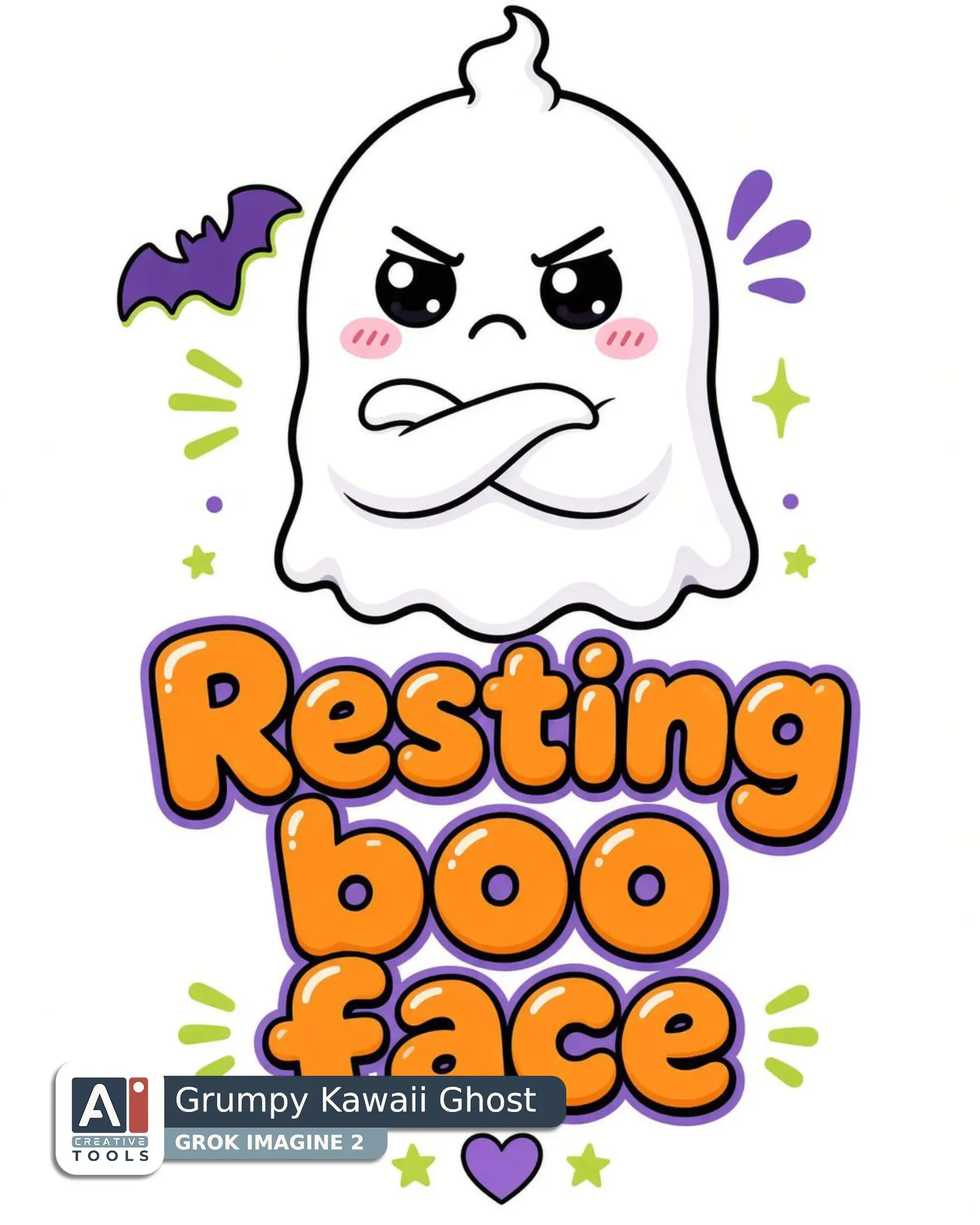 Grumpy Kawaii Ghost (Grok)