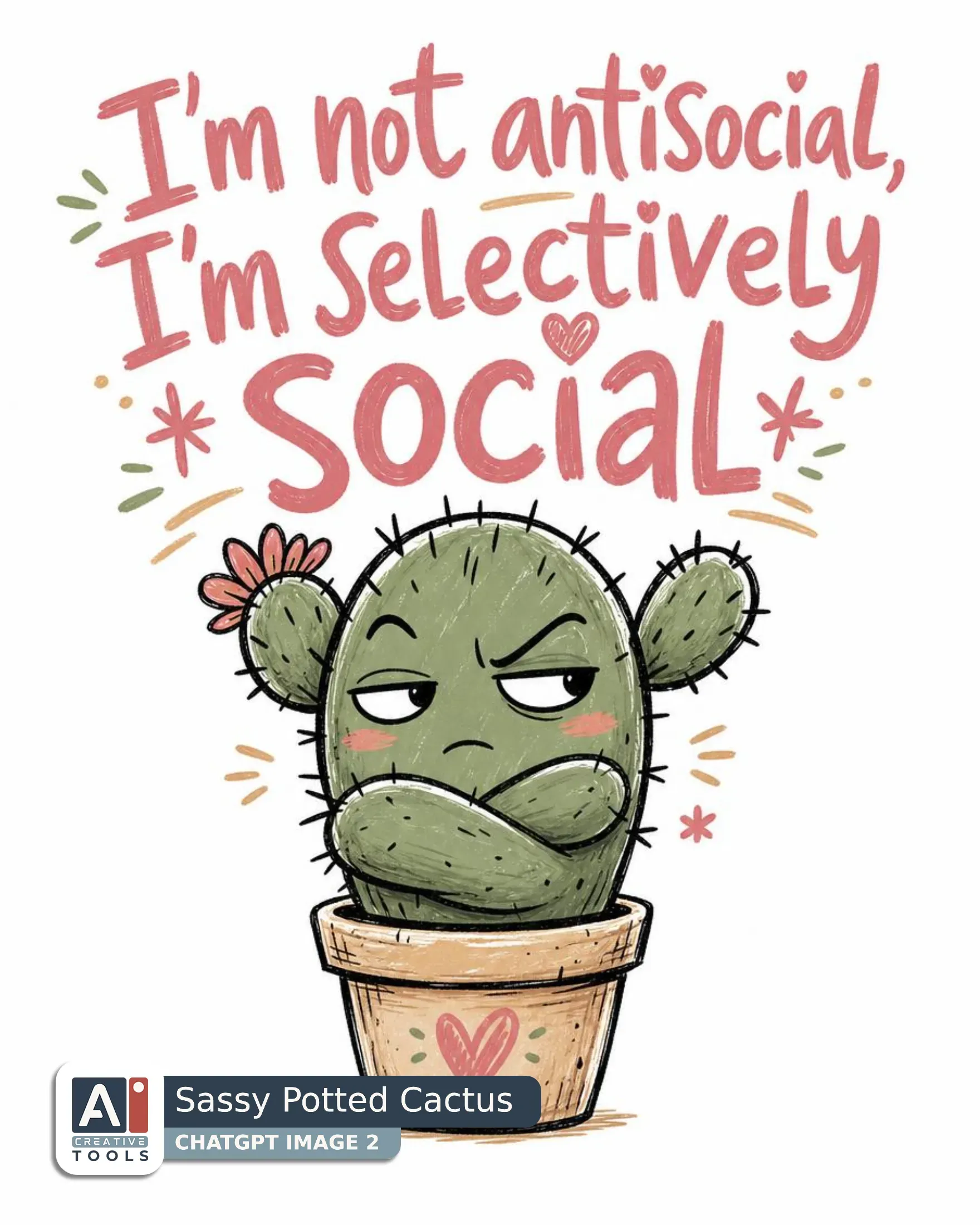 Sassy Potted Cactus (ChatGPT)