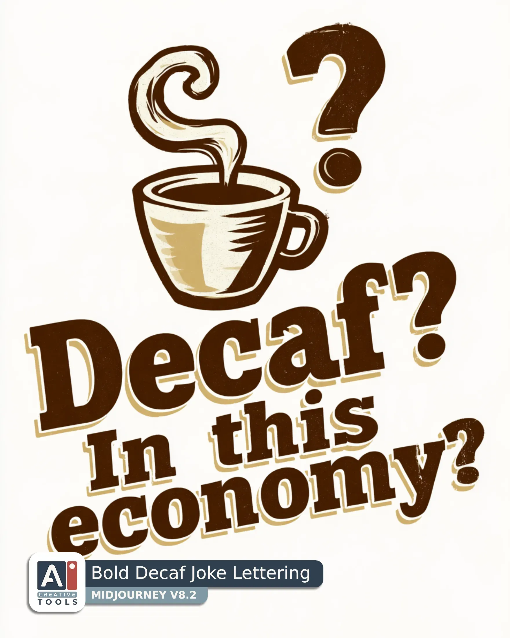 Bold Decaf Joke Lettering (Midjourney)