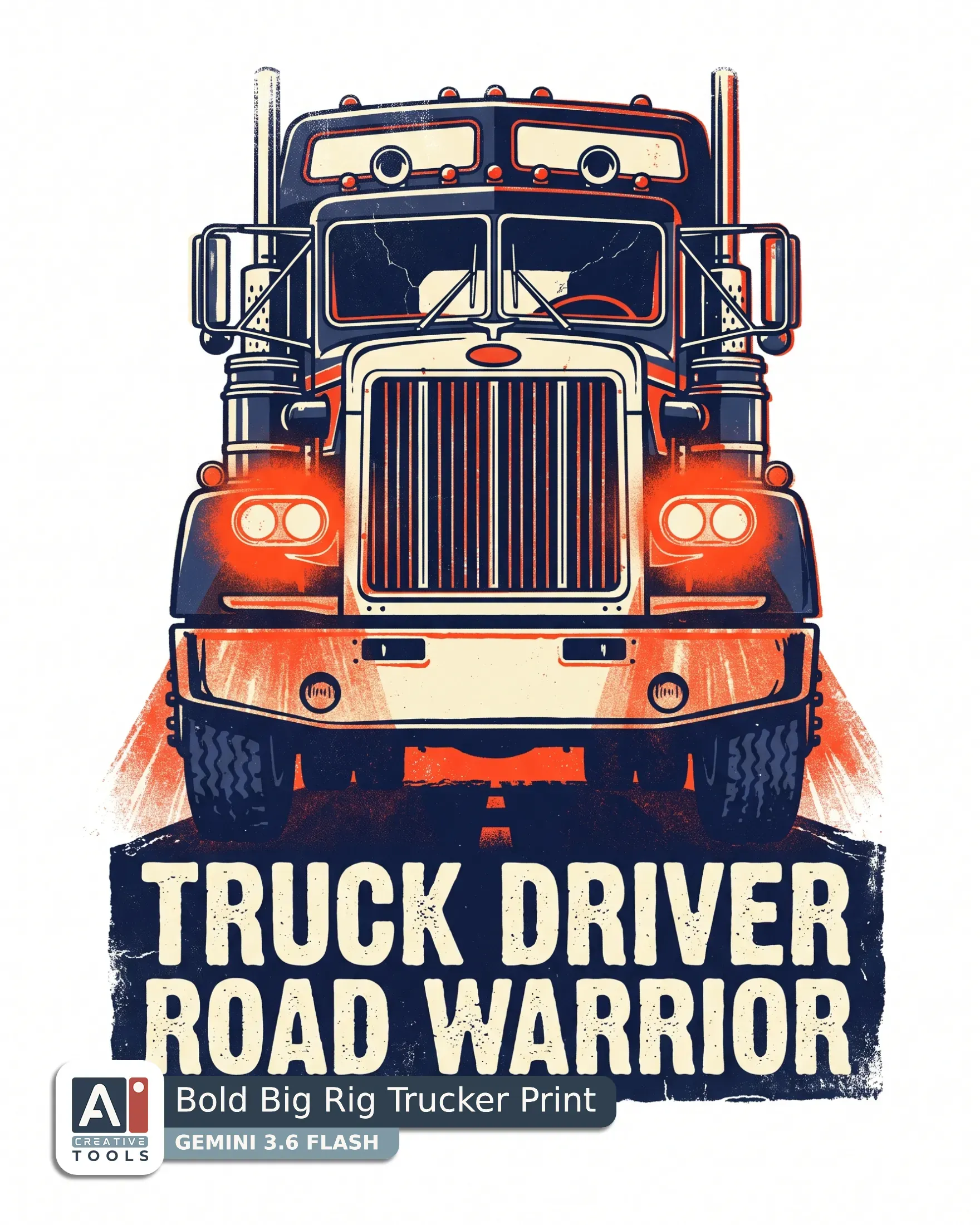 Bold Big Rig Trucker Print (Gemini)