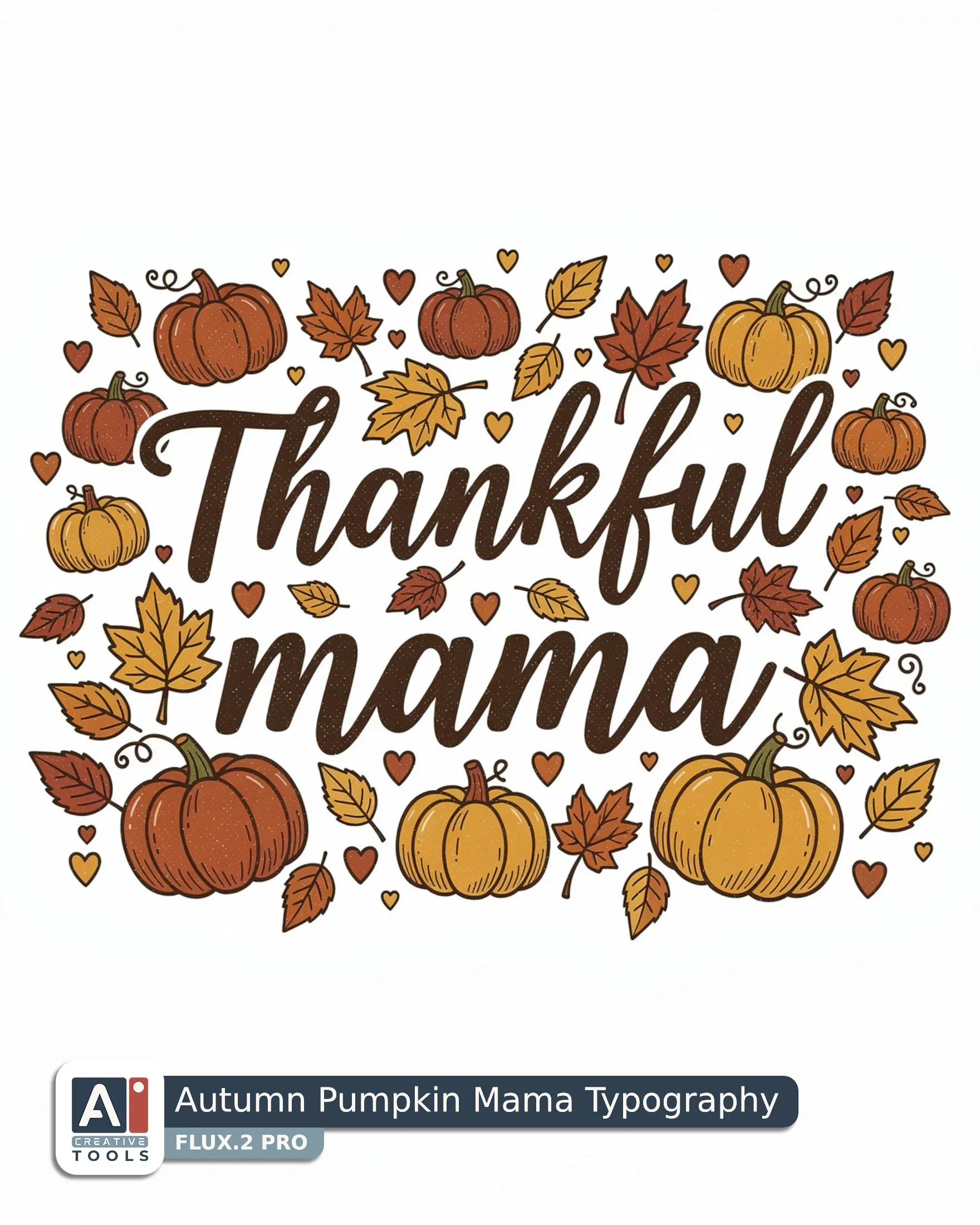 Autumn Pumpkin Mama Typography (Flux)