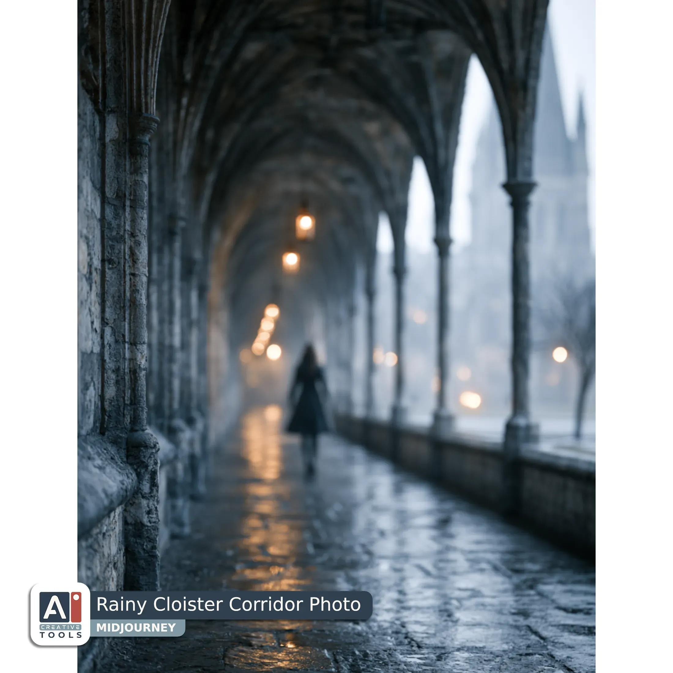 Rainy Cloister Corridor Photo