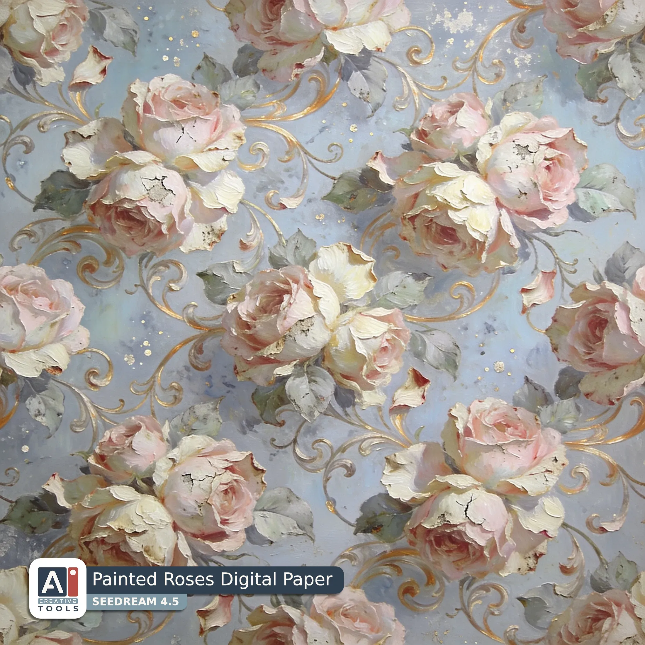 Painted Roses Digital Paper