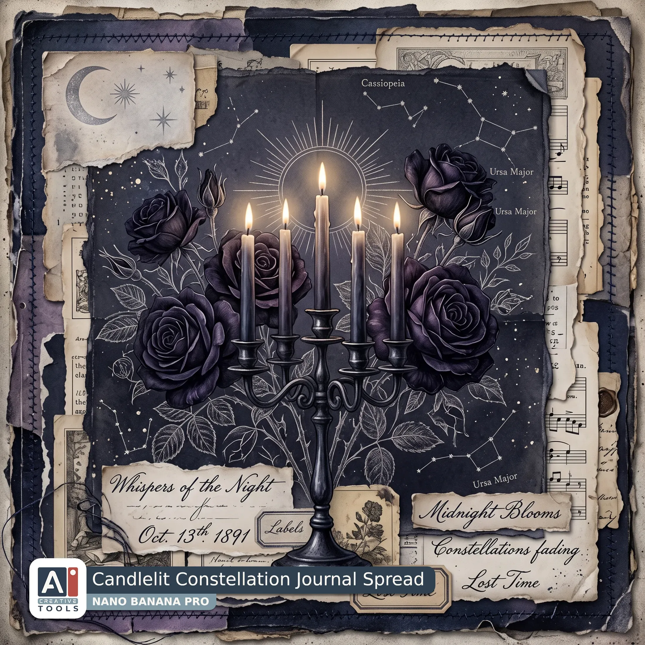 Candlelit Constellation Journal Spread