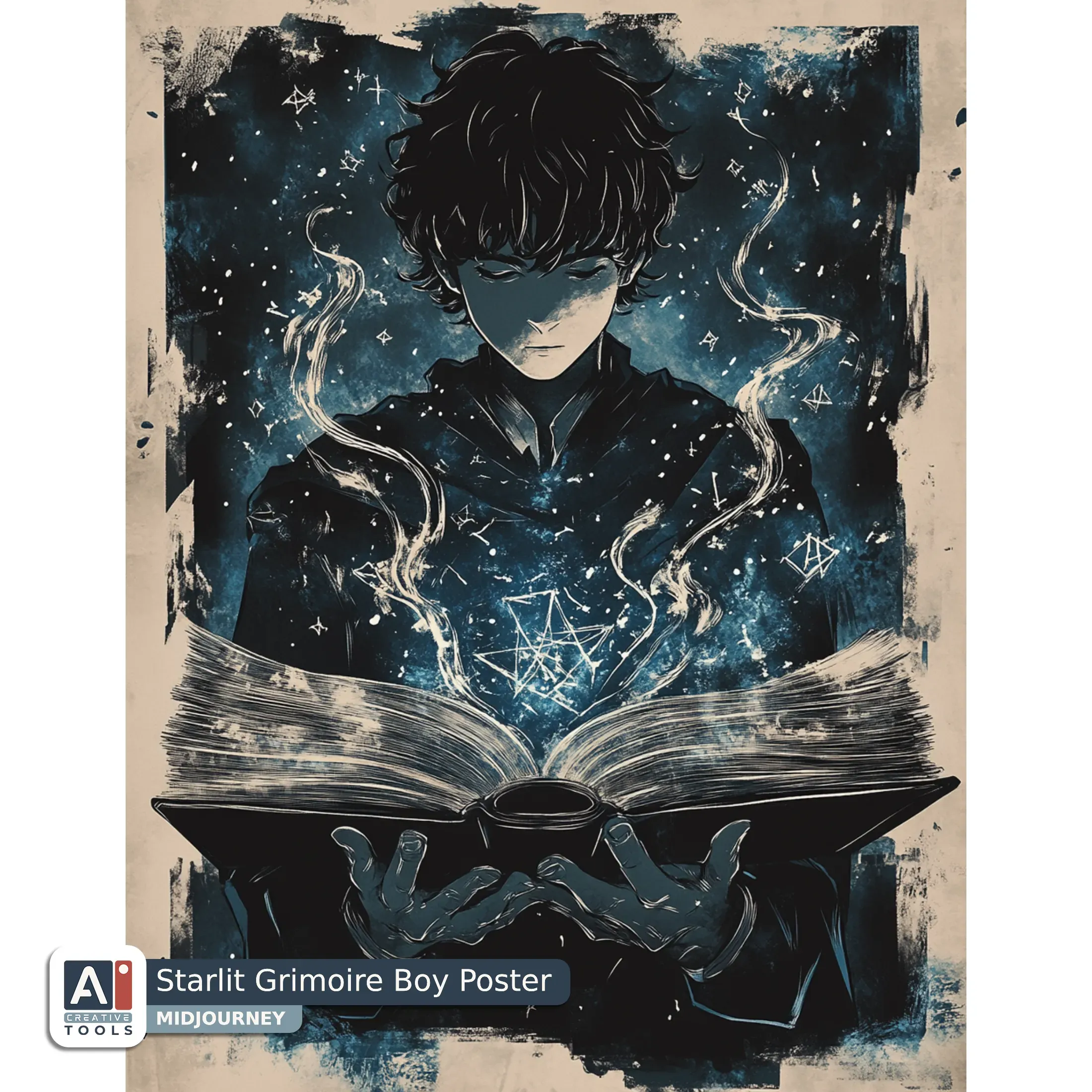 Starlit Grimoire Boy Poster