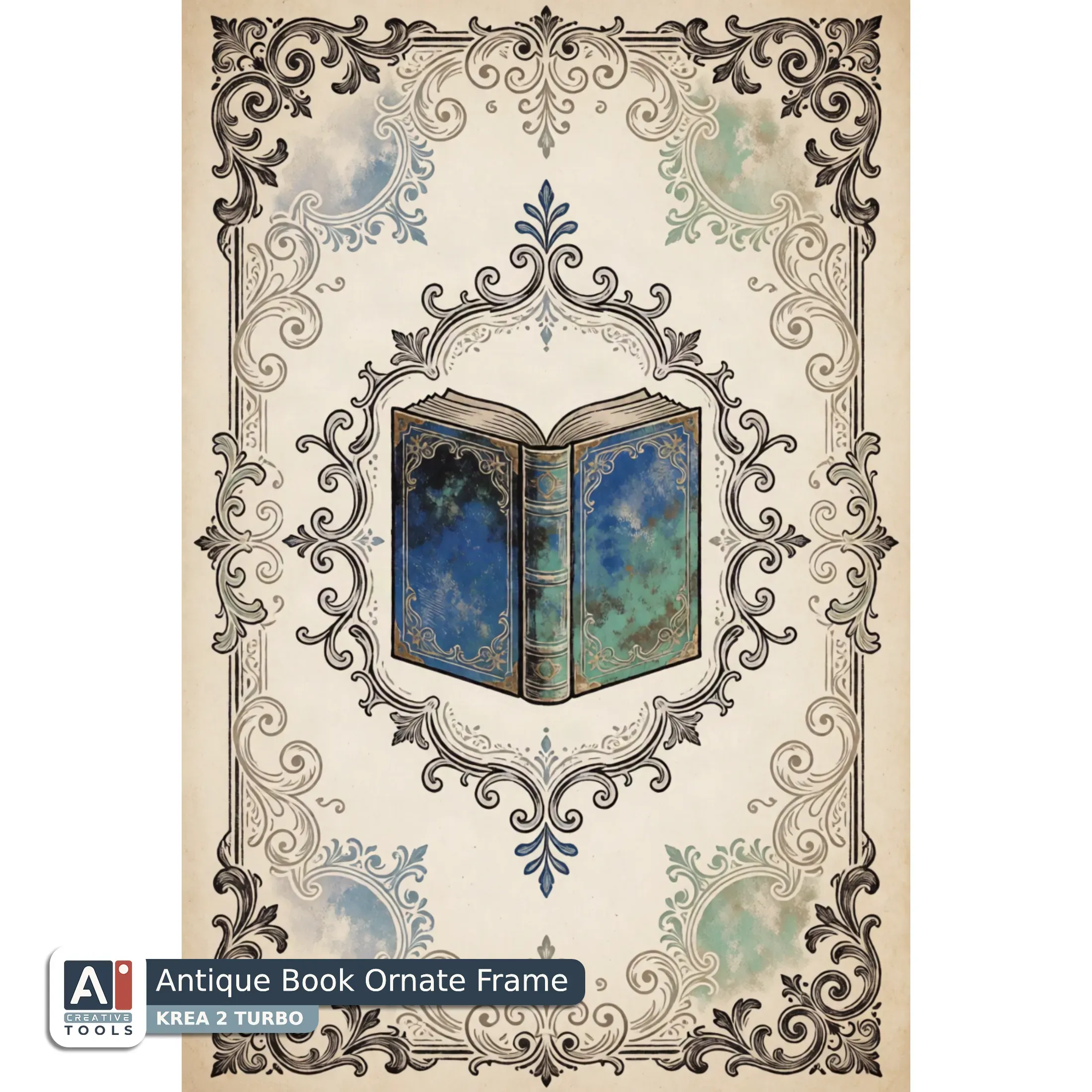 Antique Book Ornate Frame