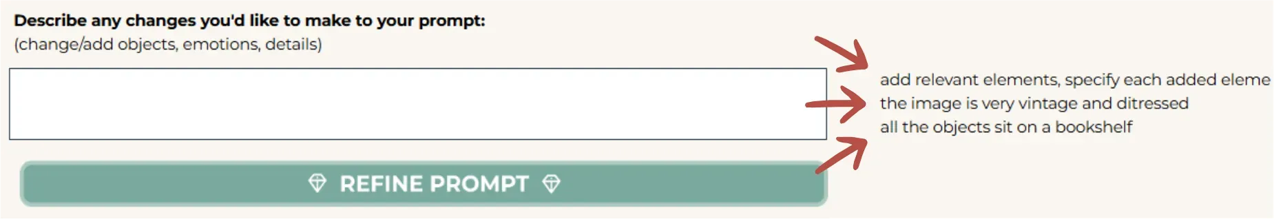 Personal notes beside Describe Any Changes