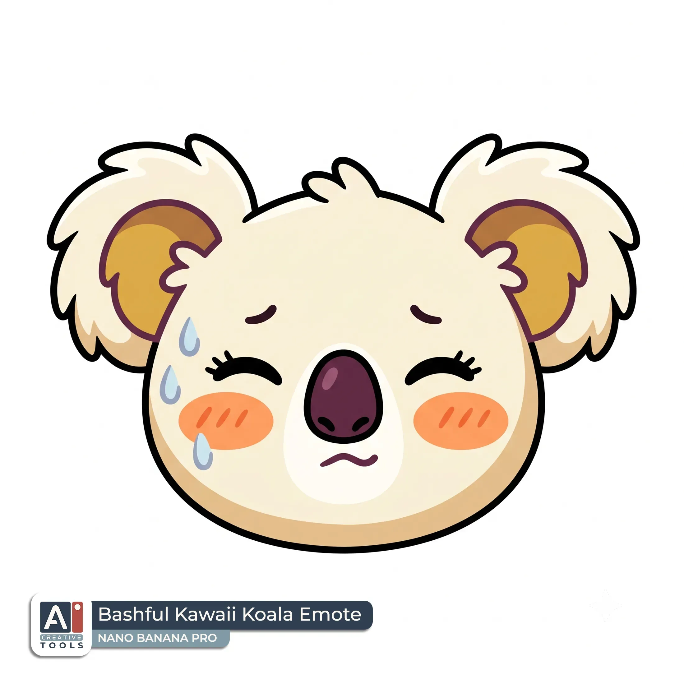 Bashful Kawaii Koala Emote