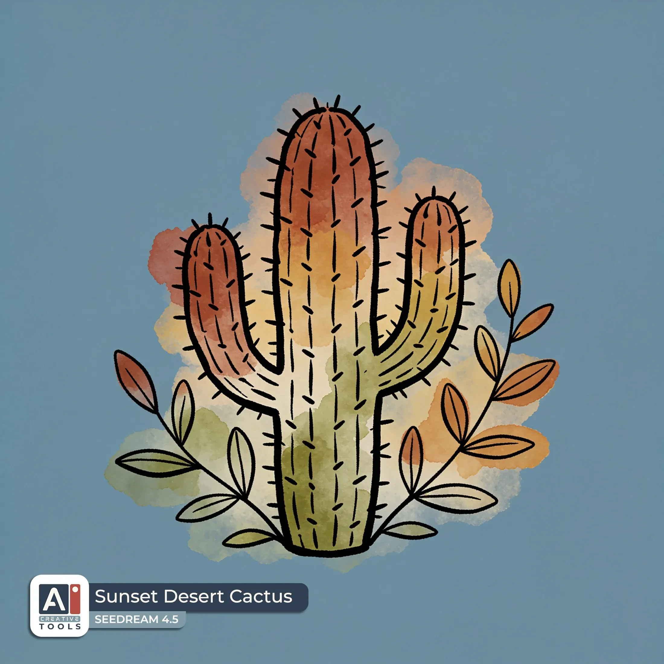 Sunset Desert Cactus
