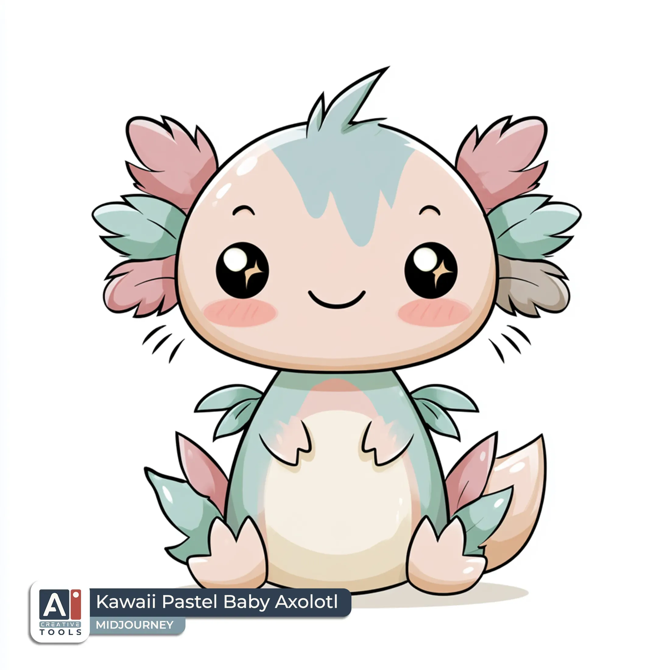 Kawaii Pastel Baby Axolotl
