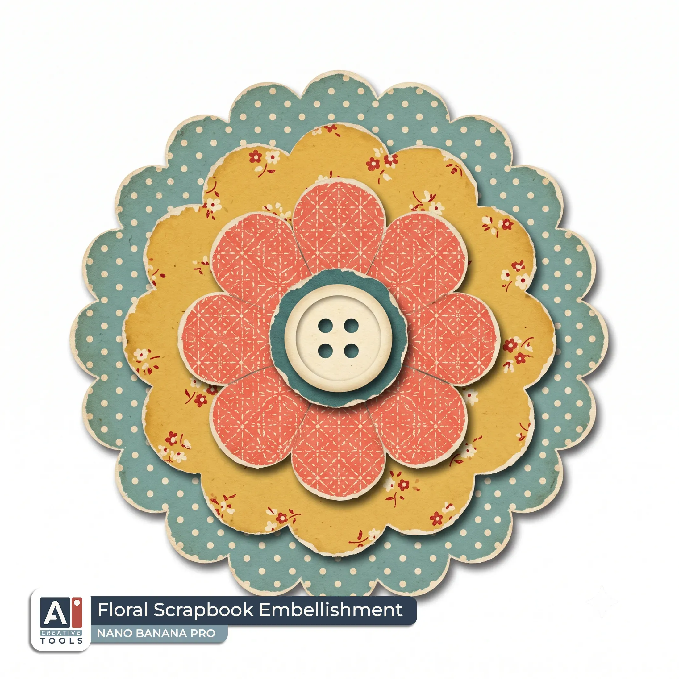 Floral Scrapbook Embellishment