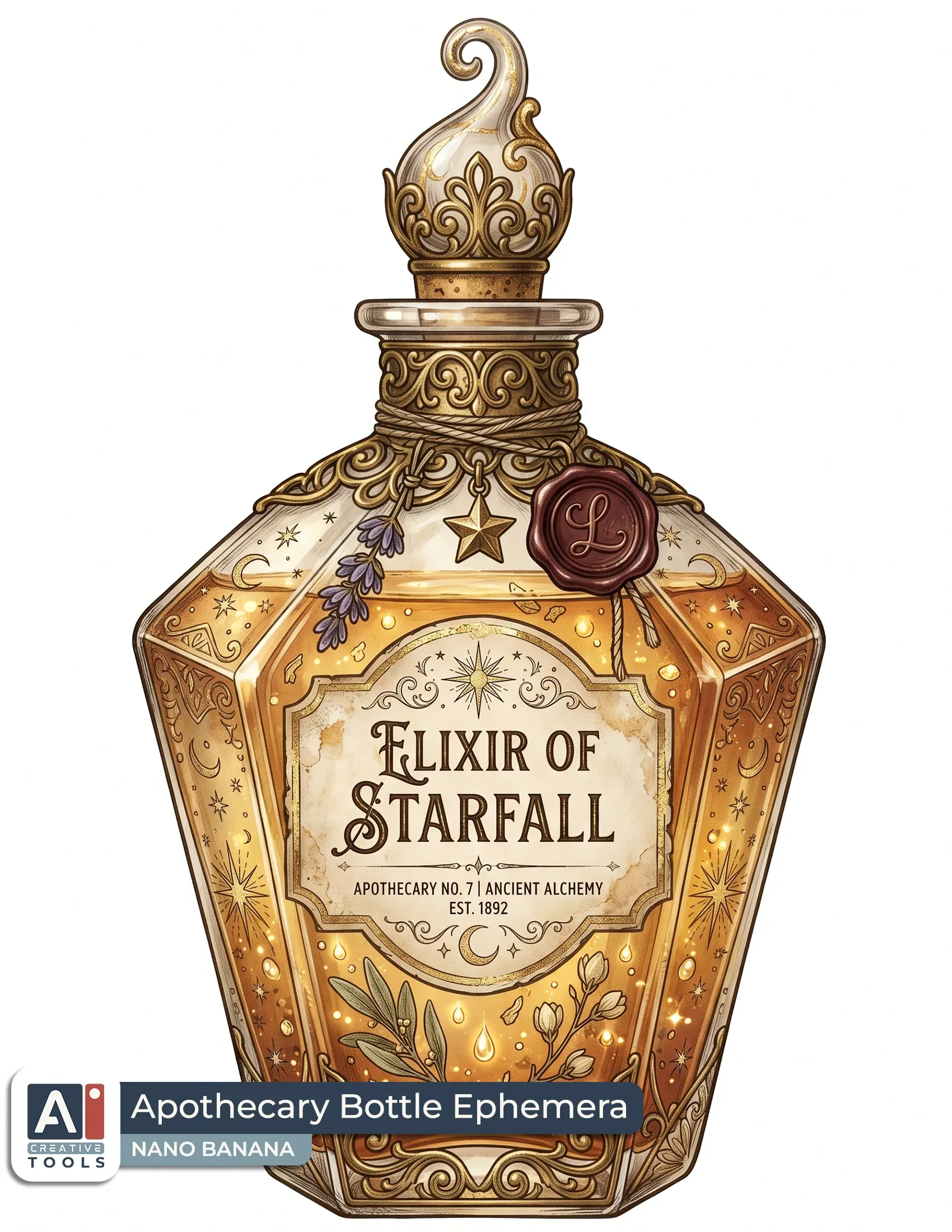 Apothecary bottle ephemera