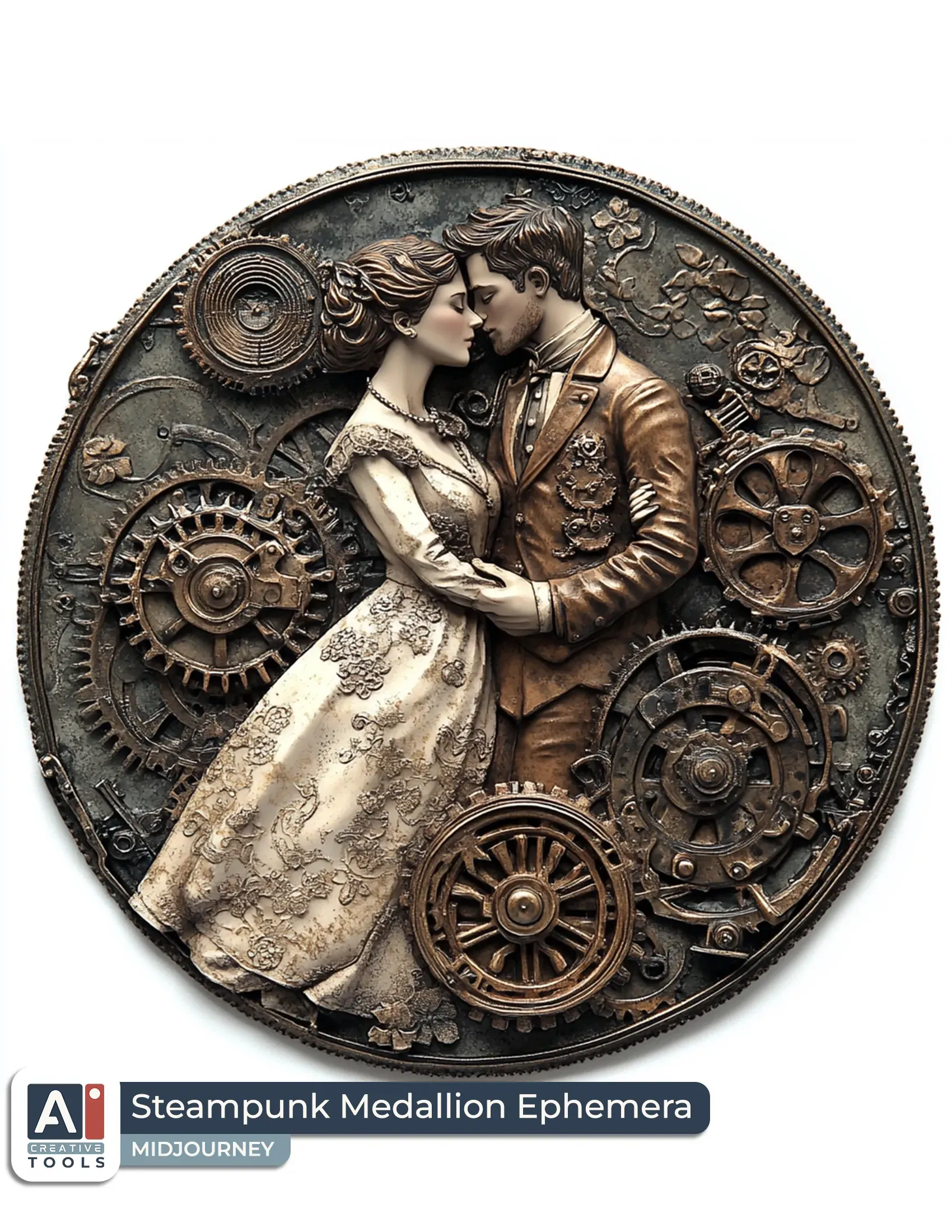 Steampunk medallion ephemera