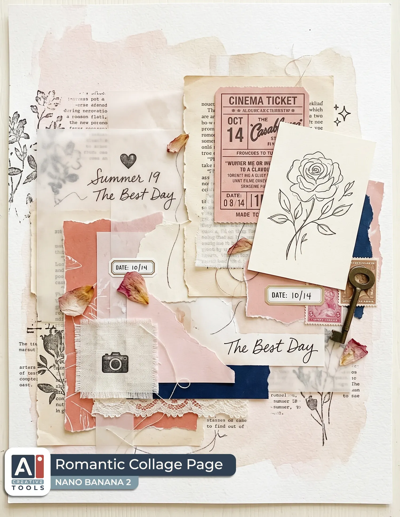 Romantic collage page