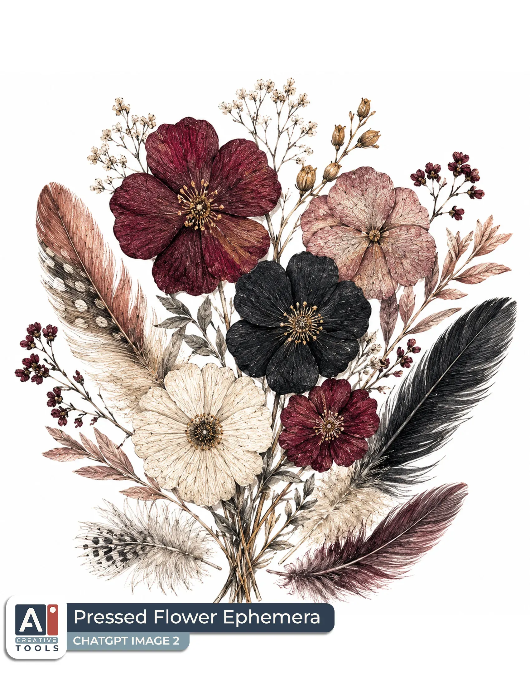 Pressed flower ephemera