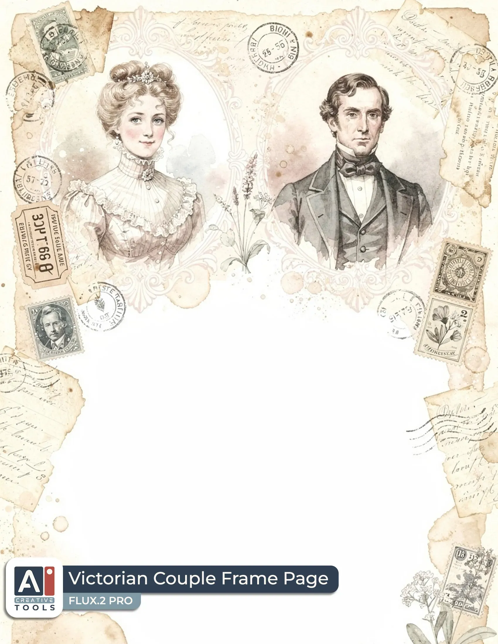 Victorian couple frame page