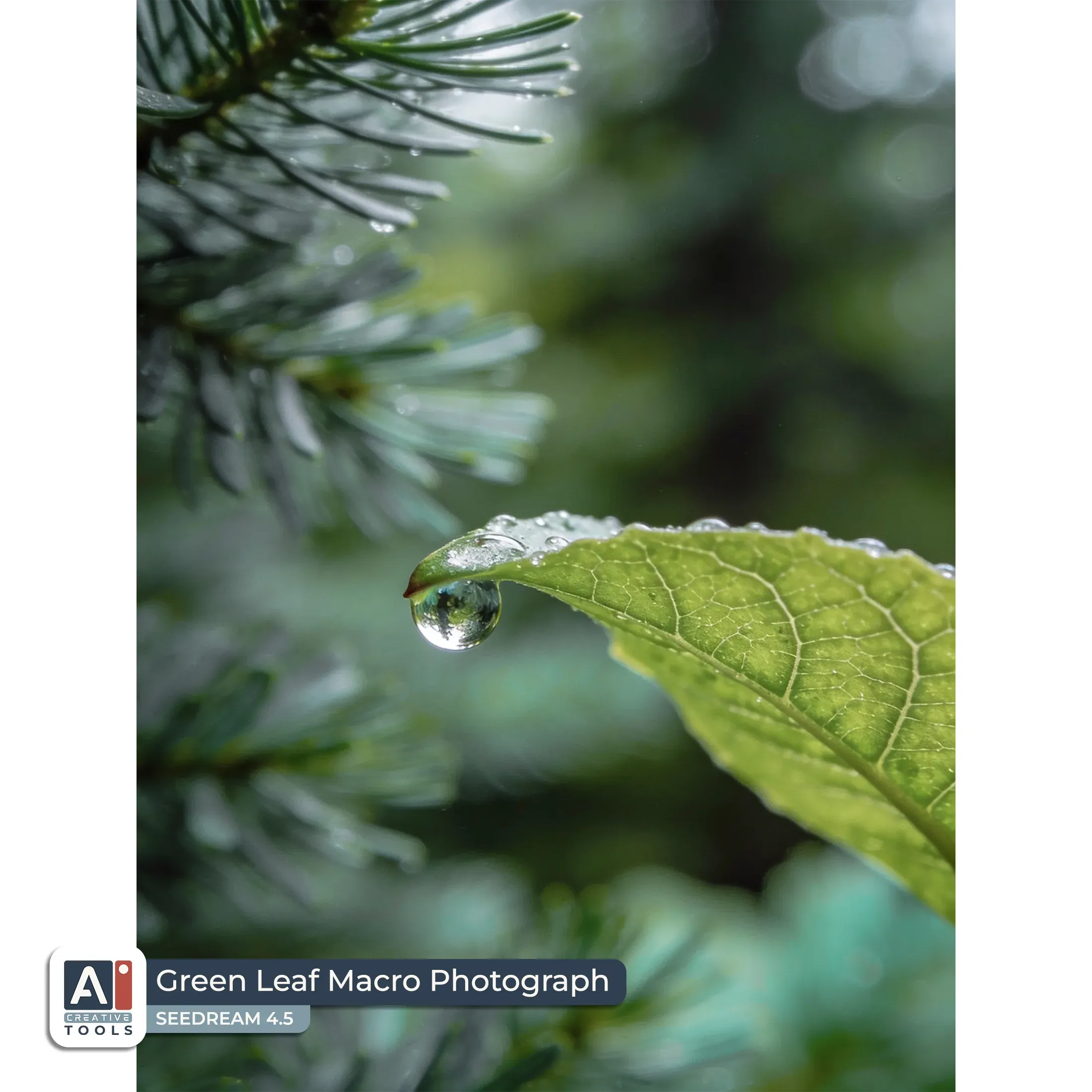 Green leaf macro photograph