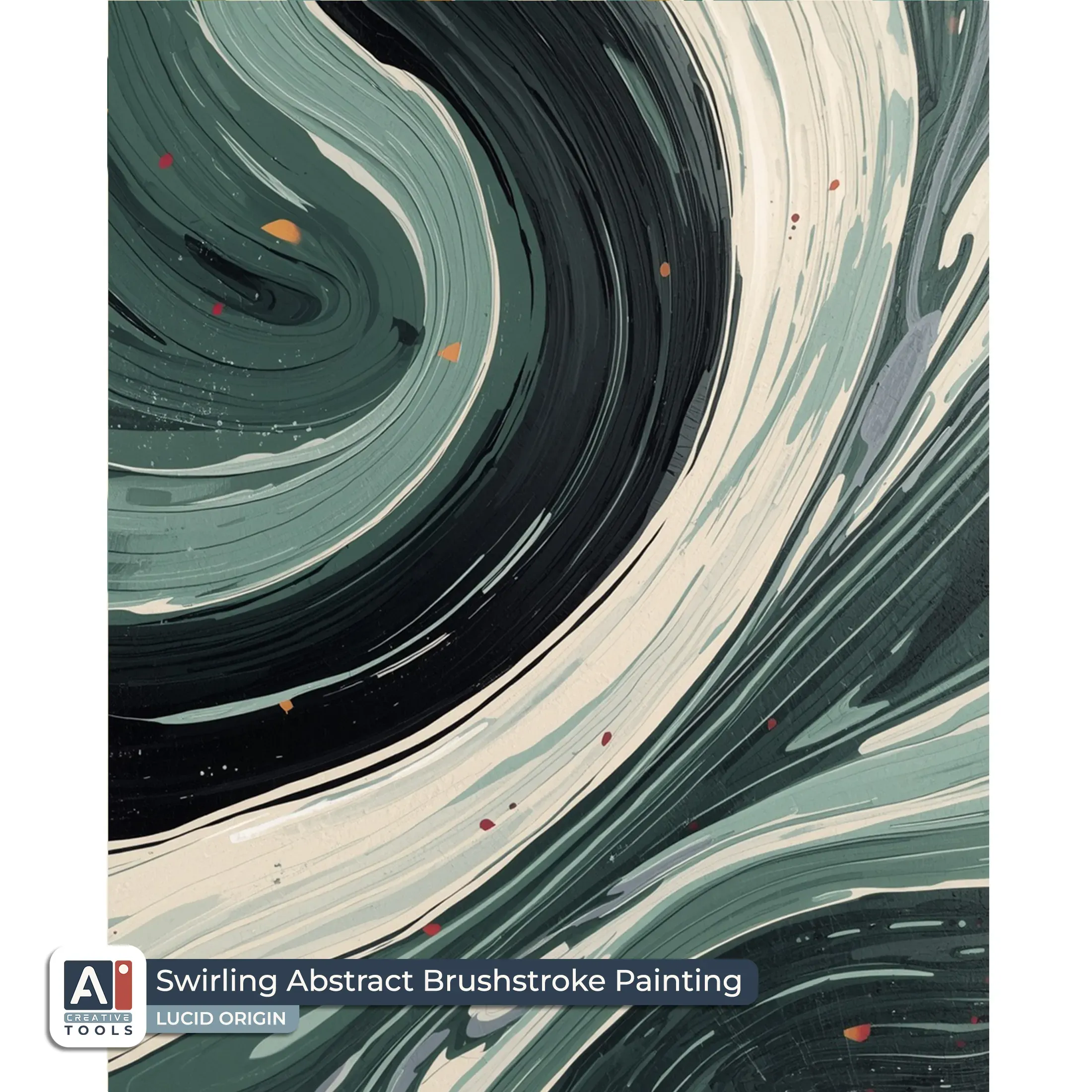 Swirling abstract brushstroke painting