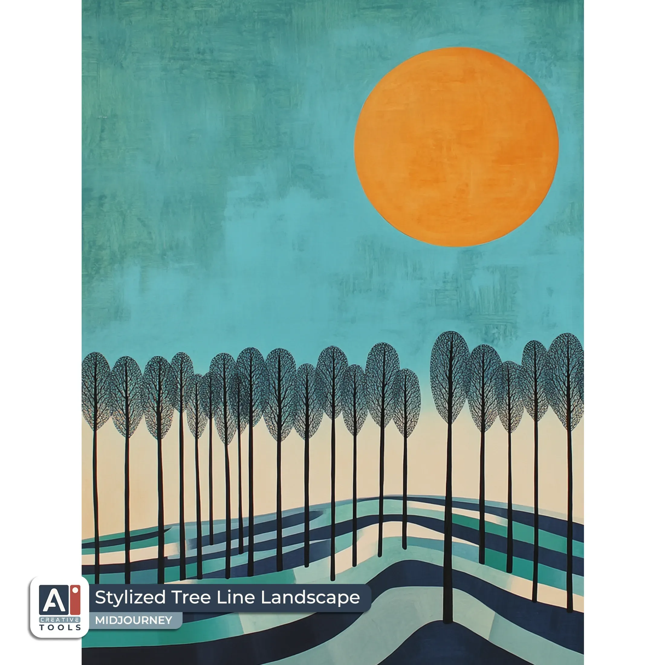 Stylized tree line landscape