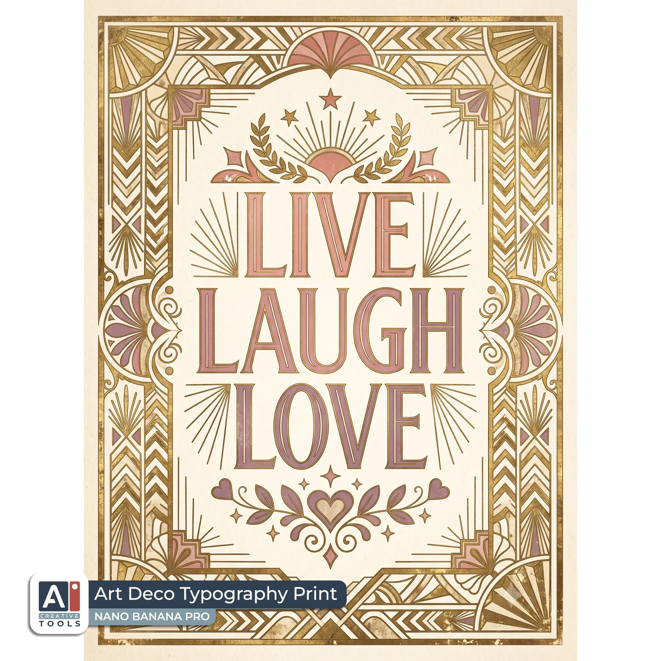Art deco typography print